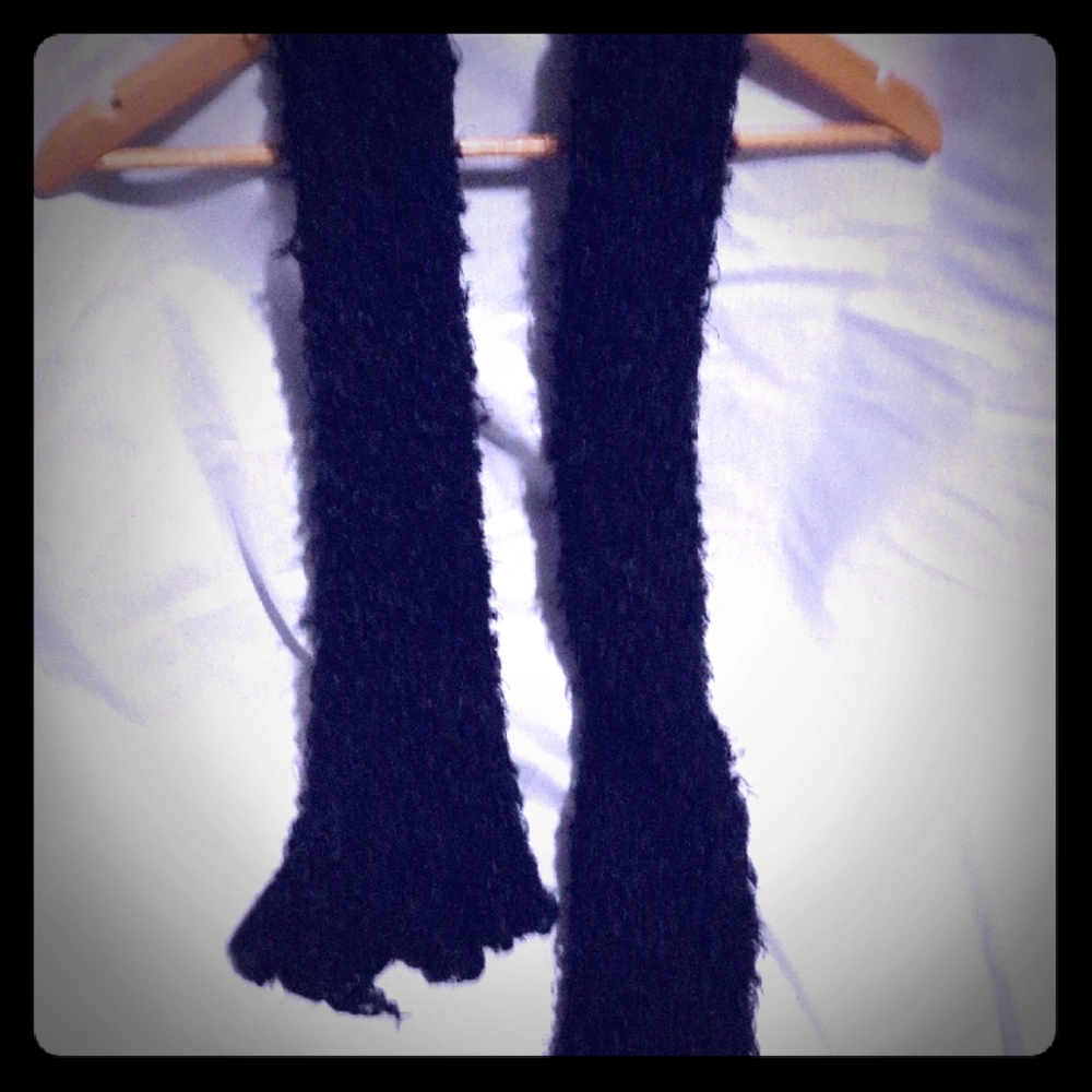 Fuzzy black scarf